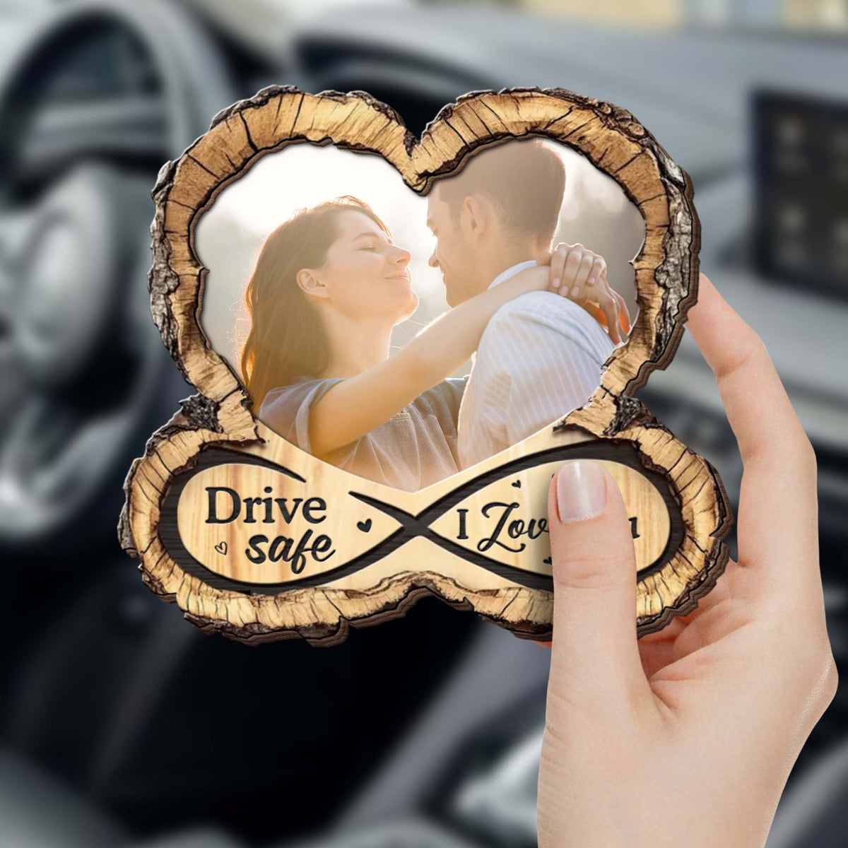 Drive Safe I Love You Heart Shaped Clip,Custom Car Visor Clip,Gift For Spouse And Partner