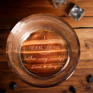 I Effing Love You, Arrow And Heart Design, Personalized Engraved Whiskey Glass, Gift For Couples and Partners