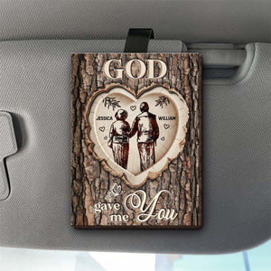 God Gave Me You With Couple Hearts Design,Personalized Car Visor Clip,Gift For Couples