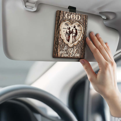 God Gave Me You With Couple Hearts Design,Personalized Car Visor Clip,Gift For Couples
