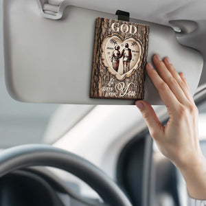 God Gave Me You With Couple Hearts Design,Personalized Car Visor Clip,Gift For Couples