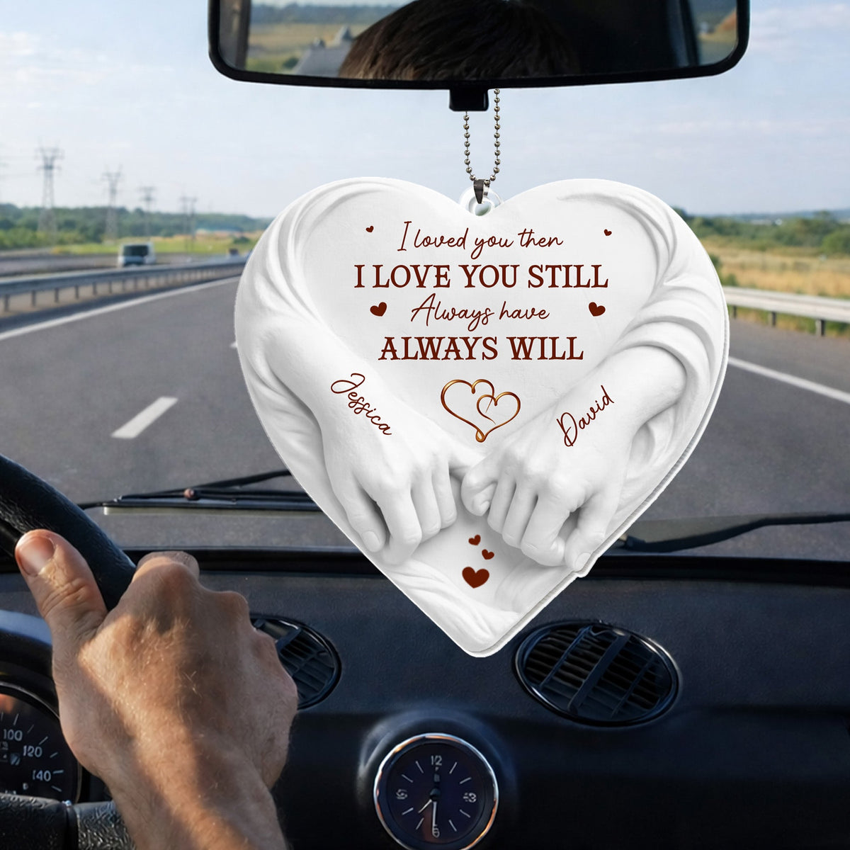 I Loved You Then I Love You Still Holding Hands Heart, Personalized Ornament, Gift For Spouse