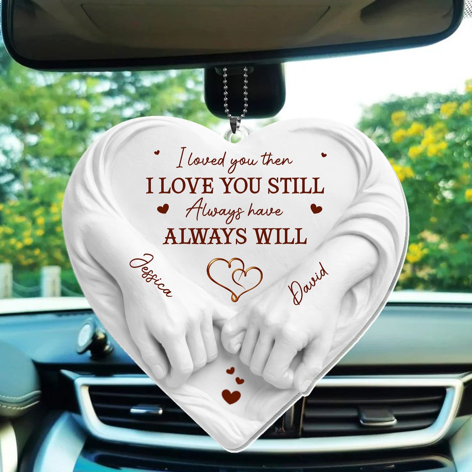 I Loved You Then I Love You Still Holding Hands Heart, Personalized Ornament, Gift For Spouse