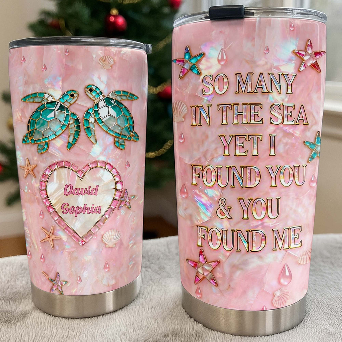 So Many In The Sea Yet I Found You With Turtles, Stainless Steel Tumbler, Gift For Couples And Sea Life Lovers