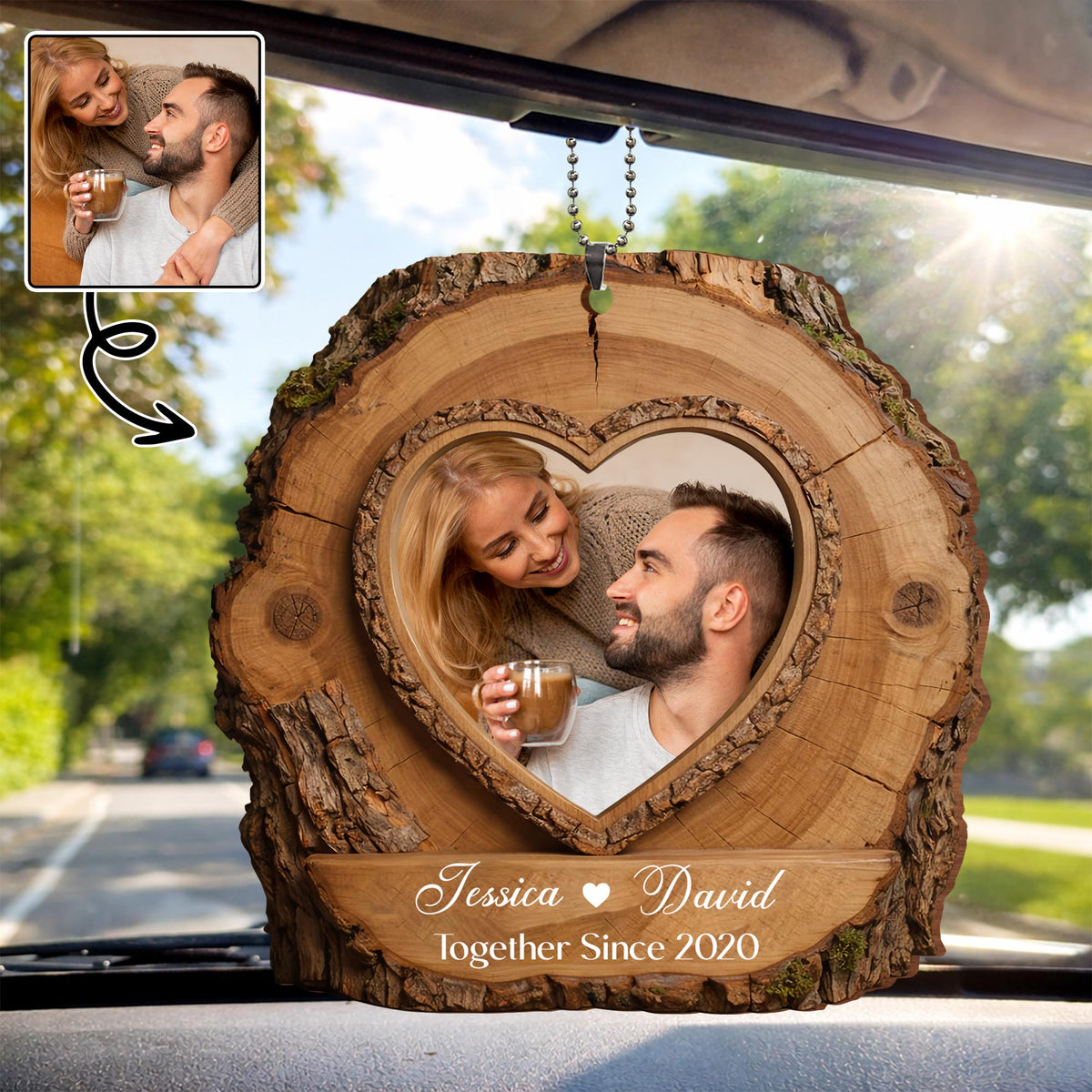 Together Since, Heart Shaped Wood Ornament, Gift For Couples Valentine's Day Gift For Husband Gift For Boyfriend