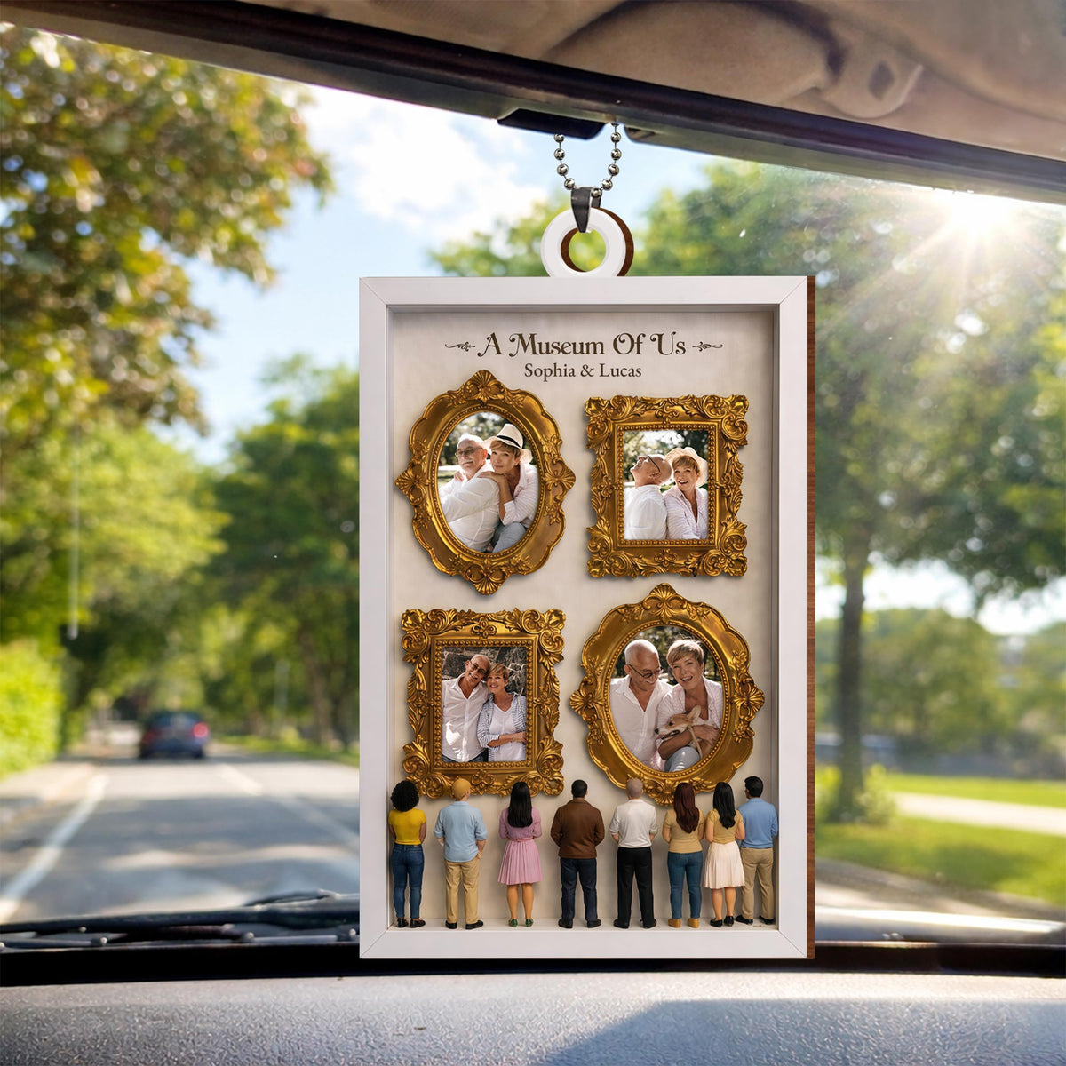 A Museum Of Us With Gold Frames And Photographs,Car Hanging Ornament,Gift For Couples And Family