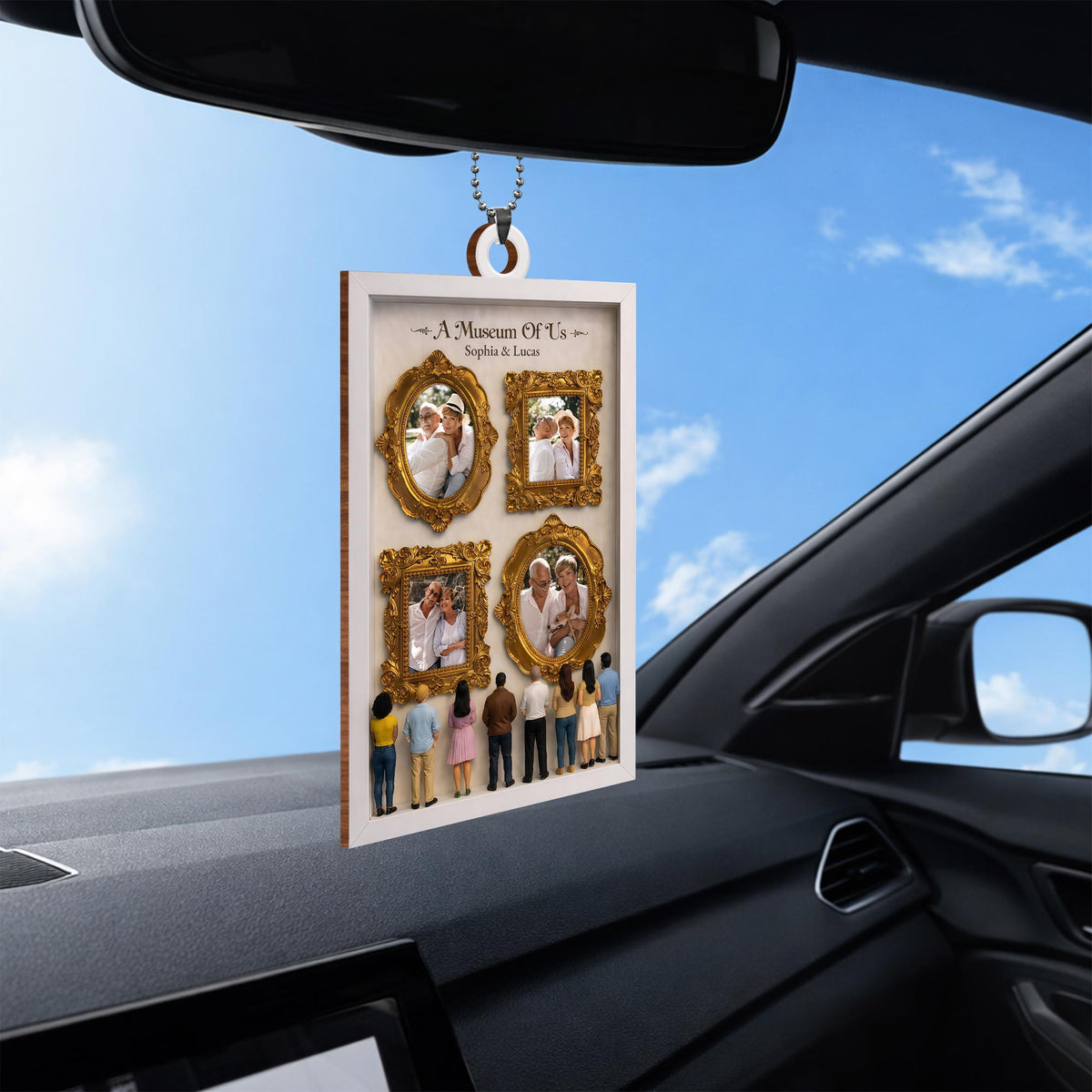A Museum Of Us With Gold Frames And Photographs,Car Hanging Ornament,Gift For Couples And Family