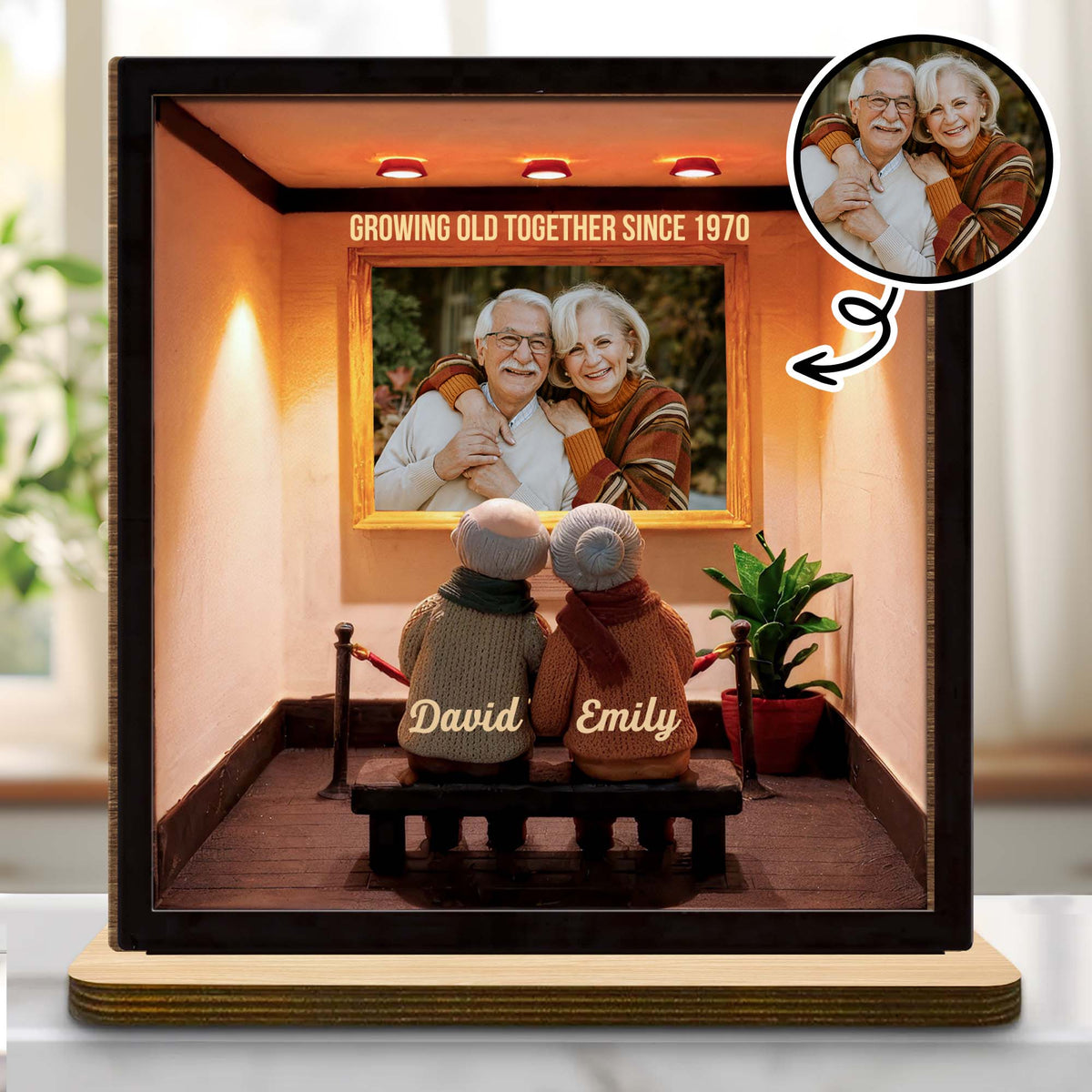 Growing Old Together Since, Wooden Plaque, Gift For Grandparents