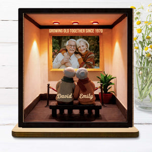Growing Old Together Since, Wooden Plaque, Gift For Grandparents