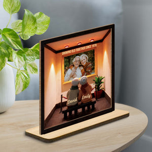 Growing Old Together Since, Wooden Plaque, Gift For Grandparents