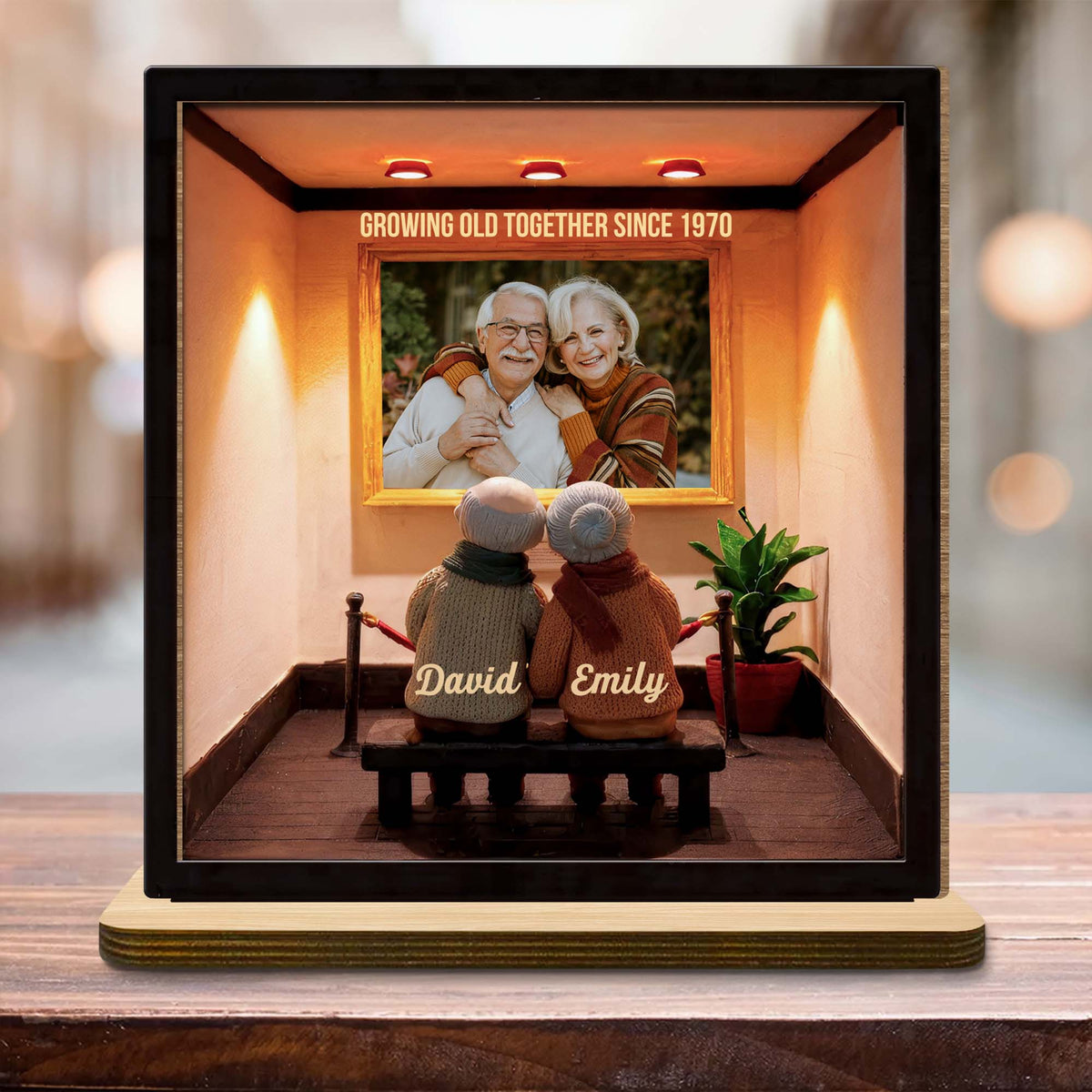 Growing Old Together Since, Wooden Plaque, Gift For Grandparents