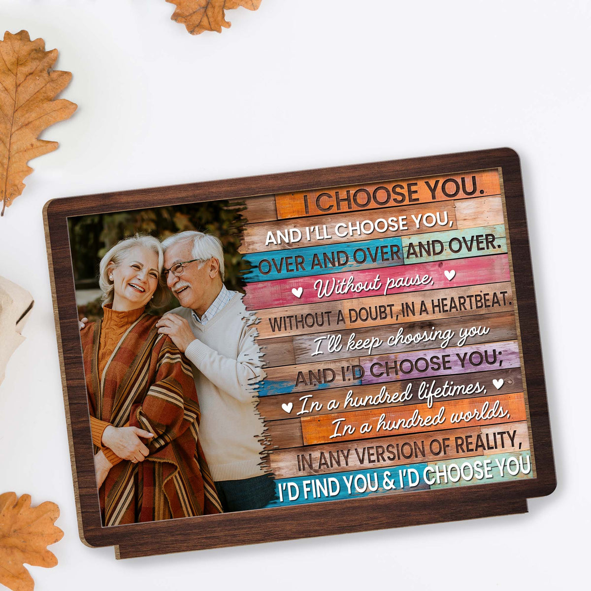I Choose You - Romantic Personalized Custom Wood Plaque - Gift For Spouse