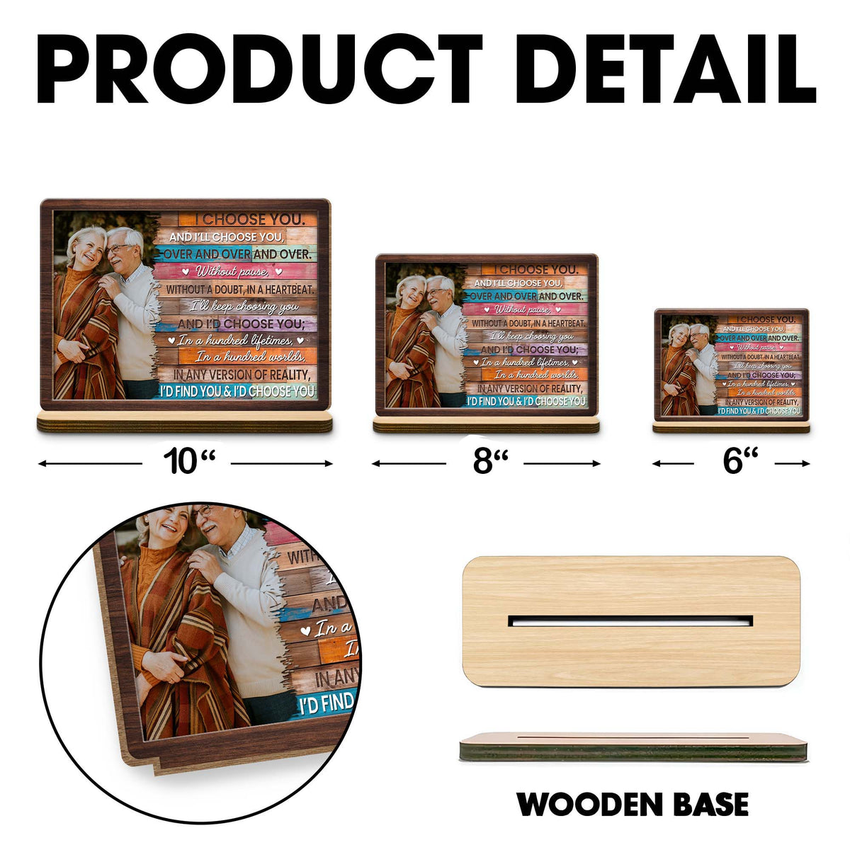 I Choose You - Romantic Personalized Custom Wood Plaque - Gift For Spouse