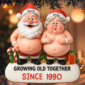 Growing Old Together, Santa And Mrs. Claus Ornament, Gift For Couples