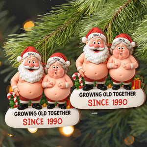 Growing Old Together, Santa And Mrs. Claus Ornament, Gift For Couples