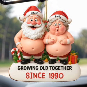 Growing Old Together, Santa And Mrs. Claus Ornament, Gift For Couples
