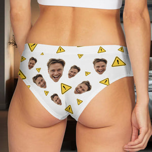 Caution Slippery When Wet, Personalized Women's Low-waisted Brief, Gift For Wife