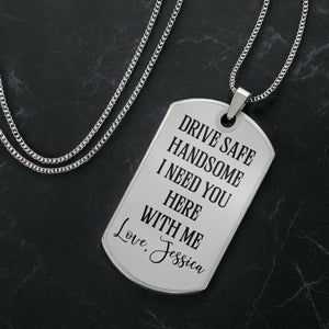Customizable Street Sign Design Necklace, Personalized Custom Dog Tag Necklace, Gift For Couples