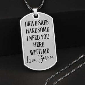 Customizable Street Sign Design Necklace, Personalized Custom Dog Tag Necklace, Gift For Couples