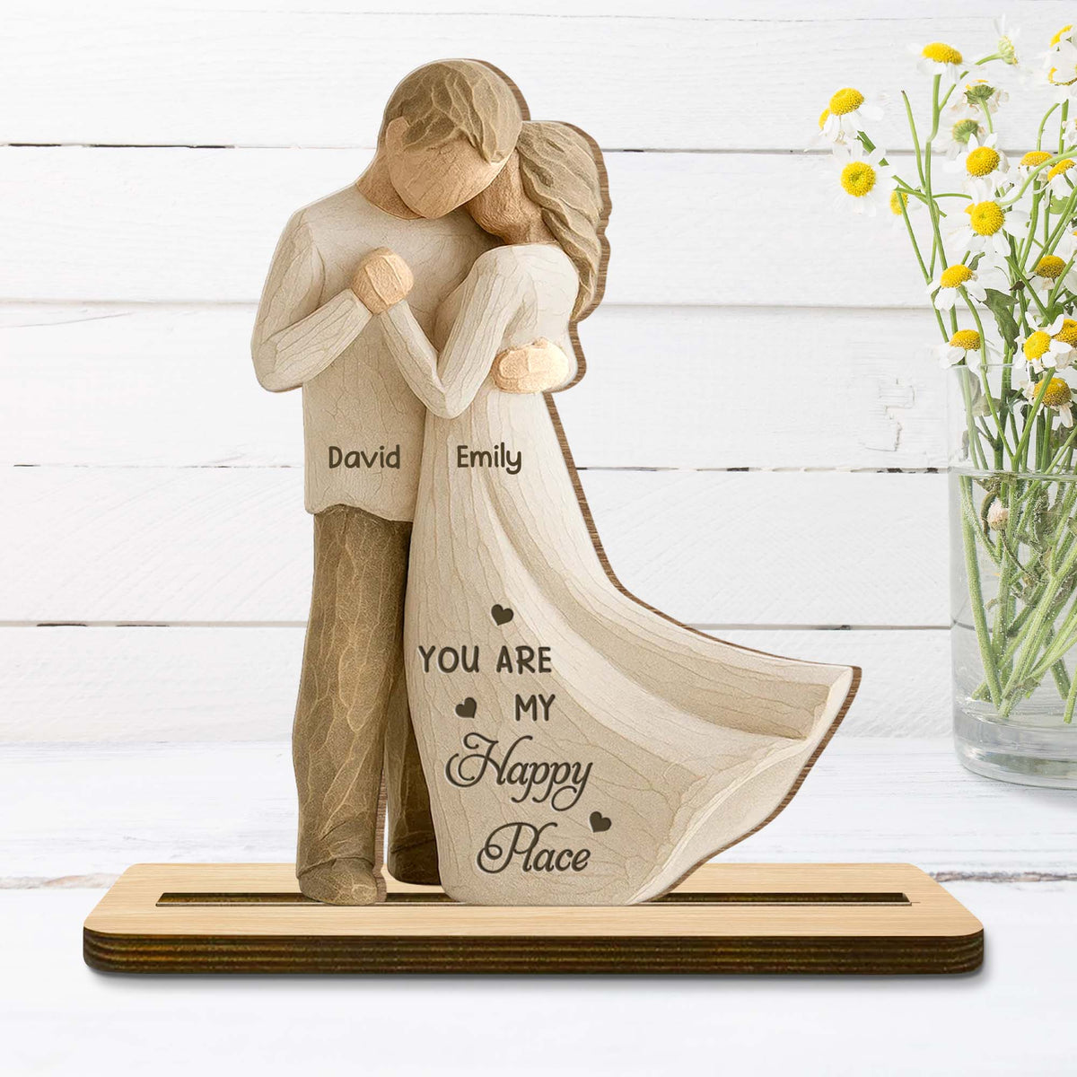 You Are My Happy Place, Couple Embracing, Personalized Gift for Couples Valentine's Gift For BoyFriend, Gift For Girlfriend