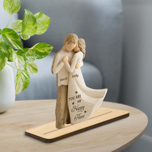 You Are My Happy Place, Couple Embracing, Personalized Gift for Couples Valentine's Gift For BoyFriend, Gift For Girlfriend