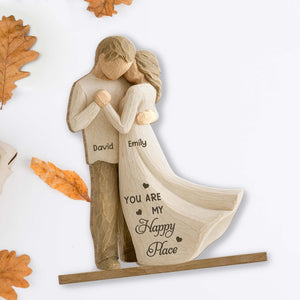 You Are My Happy Place, Couple Embracing, Personalized Gift for Couples Valentine's Gift For BoyFriend, Gift For Girlfriend