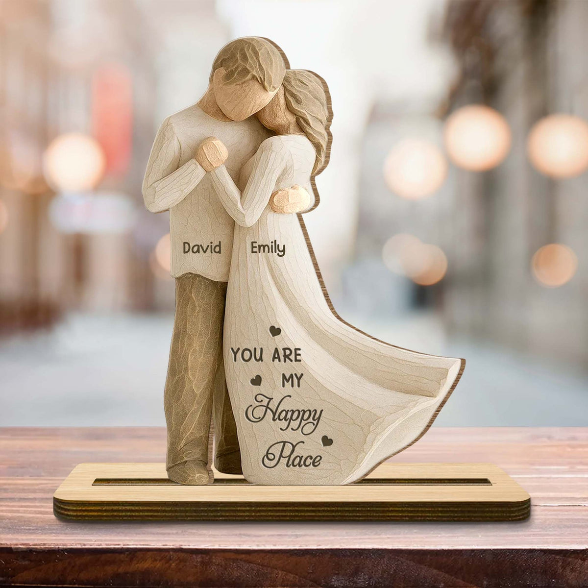You Are My Happy Place, Couple Embracing, Personalized Gift for Couples Valentine's Gift For BoyFriend, Gift For Girlfriend