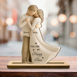 You Are My Happy Place, Couple Embracing, Personalized Gift for Couples Valentine's Gift For BoyFriend, Gift For Girlfriend