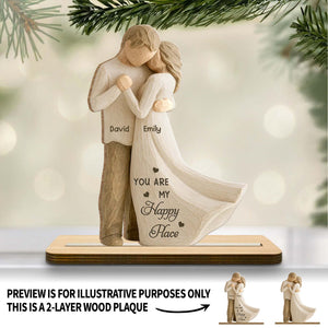 You Are My Happy Place, Couple Embracing, Personalized Gift for Couples Valentine's Gift For BoyFriend, Gift For Girlfriend