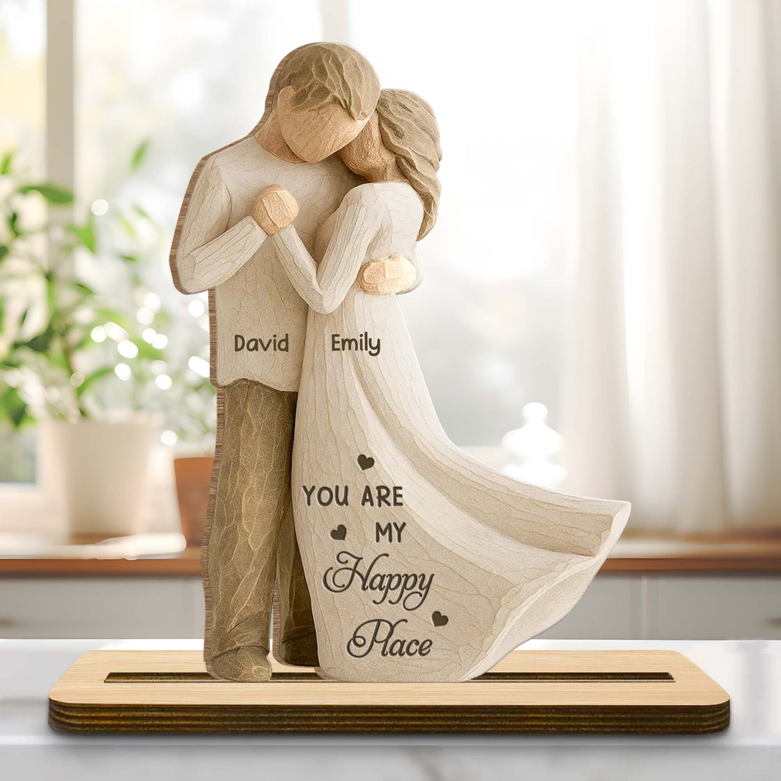 You Are My Happy Place, Couple Embracing, Personalized Gift for Couples Valentine's Gift For BoyFriend, Gift For Girlfriend