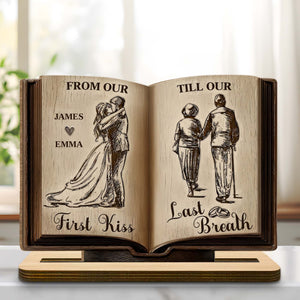 From Our First Kiss Till Our Last Breath, Custom Wood Plaque, Gift For Couples