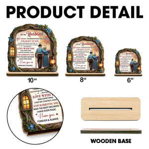 To My Husband, Tree And Lantern Design, Personalized Wood Plaque, Gift For Husband