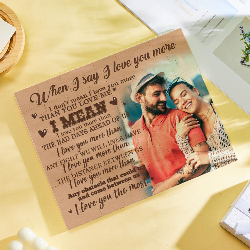 Custom Building Block Puzzle Personalized Photo Brick Frame I Love You