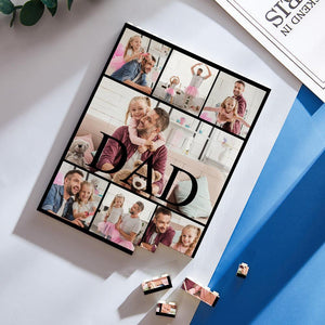 Custom Building Block Puzzle Vertical Building Photo Brick for Dad Happy Father's Day Gift For Him Gift For Father