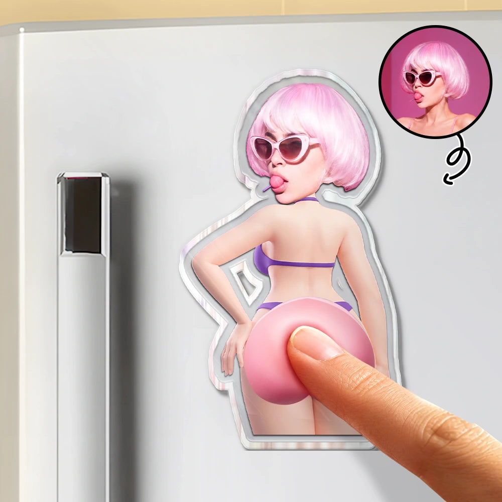 Custom Photo Summer Calling Booty - Personalized Squishy Acrylic Fridge Magnet