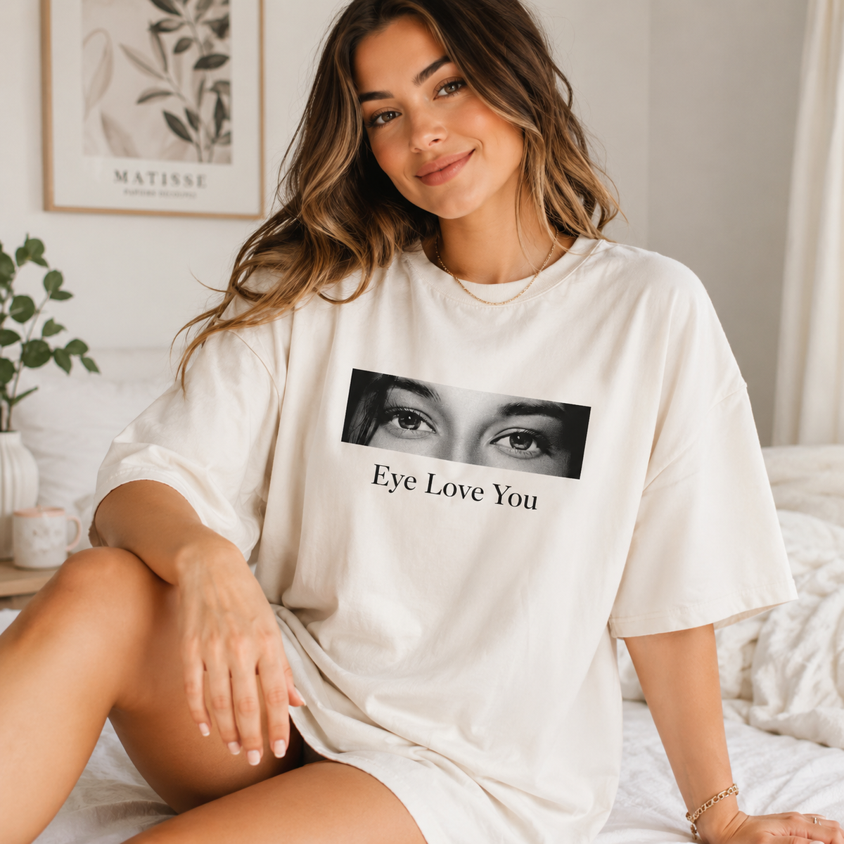 Custom Photo Human Eyes Shirt, Personalised Girlfriend Boyfriend Comfort Colors Shirt, Boyfriend Gifts, My Gf Is Looking At You , Eye Love You ,