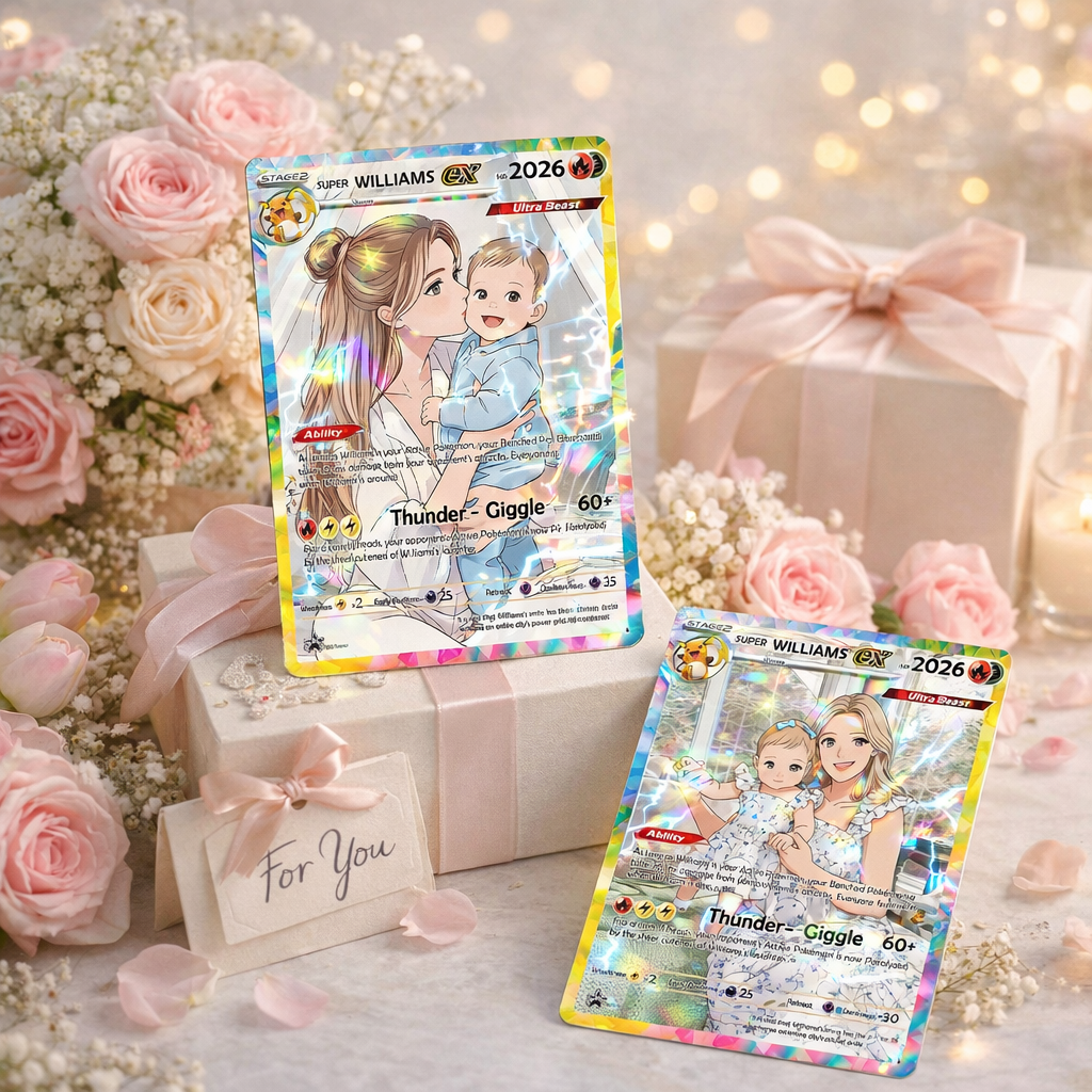 Personalized Mother s Day PKM Card , Custom PKM Photo Cards, Mother s Day Gift, Gifts for Gamer Mom, Custom Pokemom Trainer Card