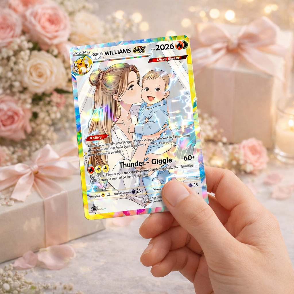 Personalized Mother s Day PKM Card , Custom PKM Photo Cards, Mother s Day Gift, Gifts for Gamer Mom, Custom Pokemom Trainer Card