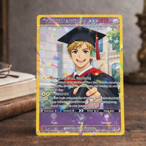 Personalized Pok mon Graduation Card, Custom Anime Photo Grad Gift, Gamer Graduation Card, Class Of 2026 Keepsake, Graduation Gift for Him