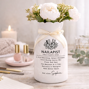 Nailapist Miracle Working - Personalized Ceramic Flower Vase Gift For Nail Artist