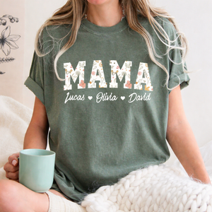 Mama Floral Shirt, Personalized Mom Shirt With Kids Names, Custom Kid's Names Mom Shirt, Custom Mom Shirt With Kids Names, Mothers Day Shirt