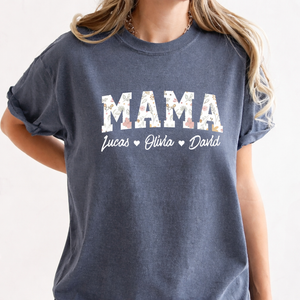Mama Floral Shirt, Personalized Mom Shirt With Kids Names, Custom Kid's Names Mom Shirt, Custom Mom Shirt With Kids Names, Mothers Day Shirt