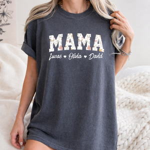 Mama Floral Shirt, Personalized Mom Shirt With Kids Names, Custom Kid's Names Mom Shirt, Custom Mom Shirt With Kids Names, Mothers Day Shirt