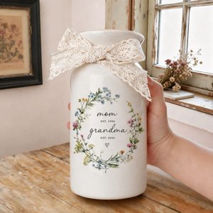 New Grandma Flower Vase, First Time Grandma Gift, Mothers Day Gift, Flower Vase for Nana, Pregnancy Announcement, Gift for Mom,Birthday Gift