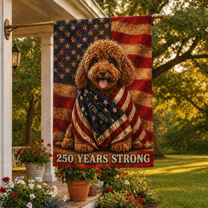Custom Dog Photo American Patriot Flag, Personalized 250 Years Strong Dog US Flag 250th Anniversary Gift For Family