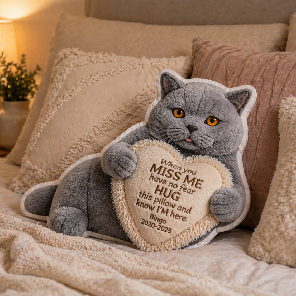Custom Dog Cat Photo Memorial Pillow, Personalized Sympathy Keepsake, Remembrance Cushion, Bereavement Hug Gift