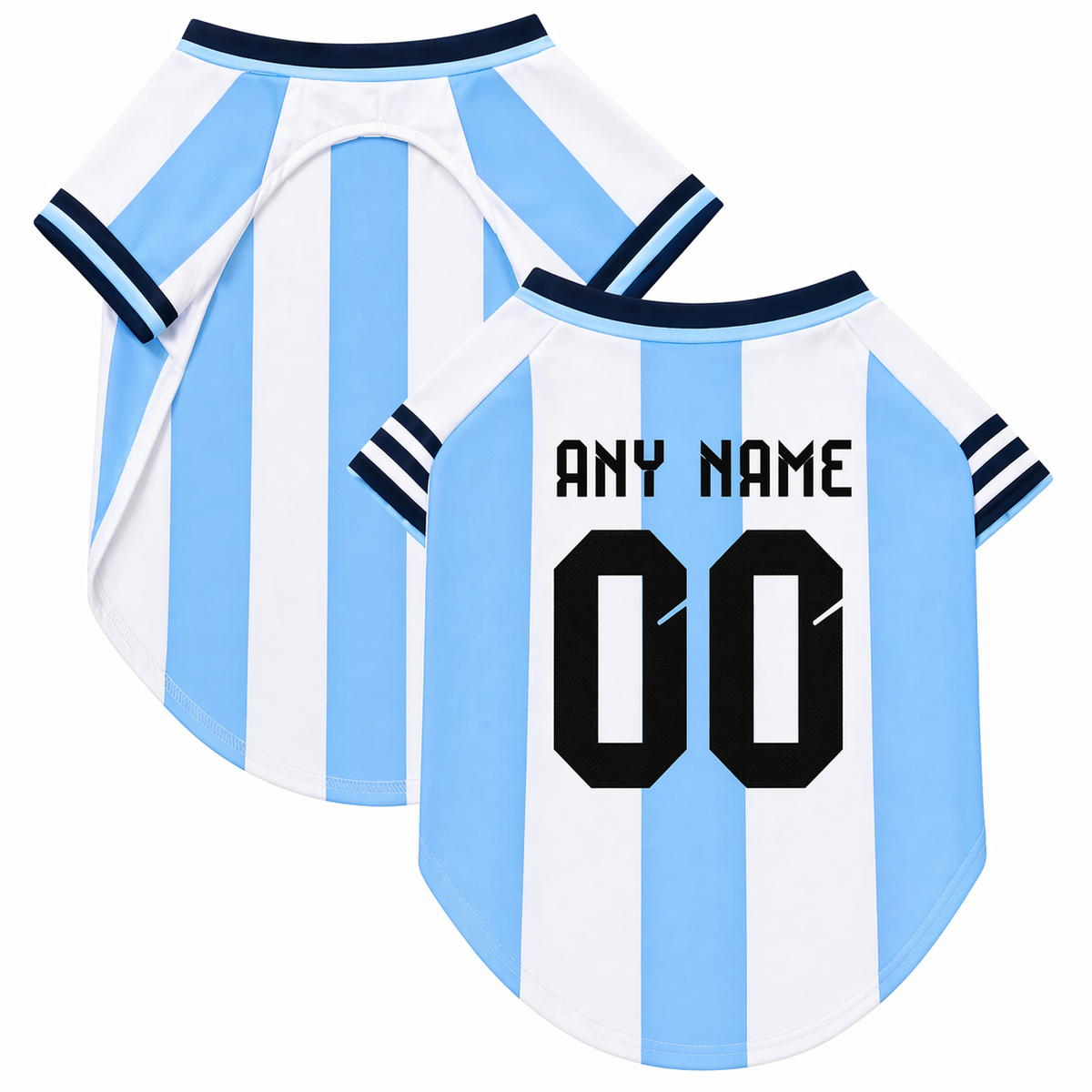 Argentina Dog T-Shirt Jersey Style Custom Name and Number Pet Clothes Gifts