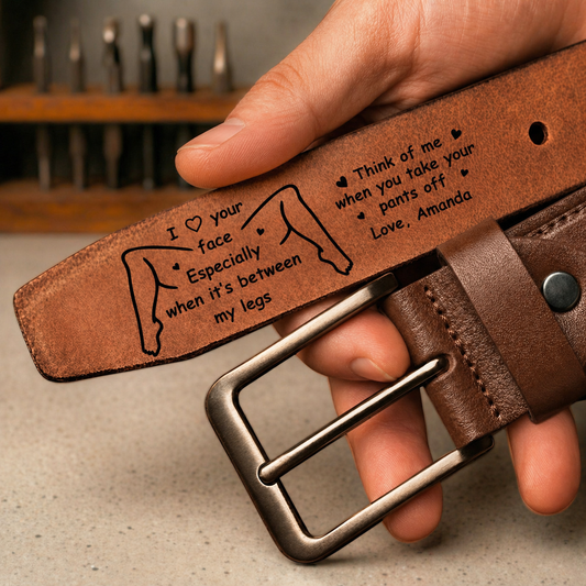 Personalized Leather Belt for Men, Funny Gift for Husband, Custom Engraved Leather Belt, Graduation Day Gift for Boyfriend, Anniversary Gift