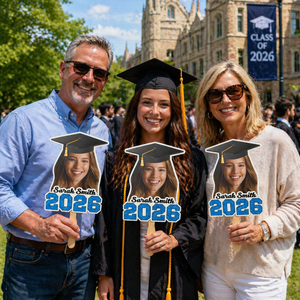 Grad Big Head Face Fan - Class of 2026 Graduate Party Favor