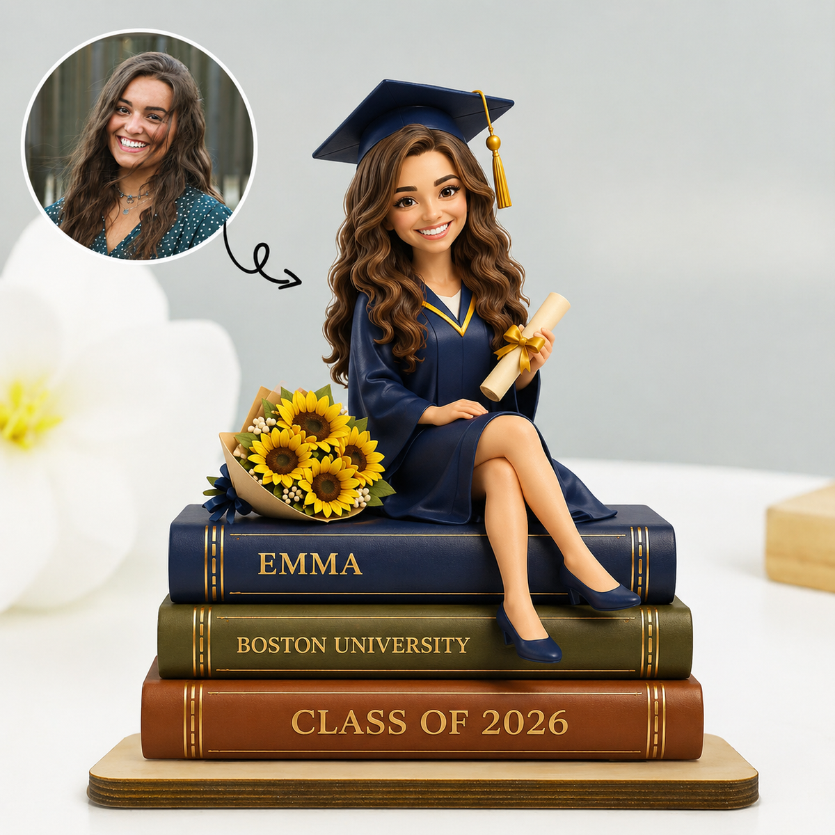Personalized Graduation 2D Flat Wooden Plaque, Class Of 2026, Gift for Her Him Daughter Son Friend, Custom Name Keepsake